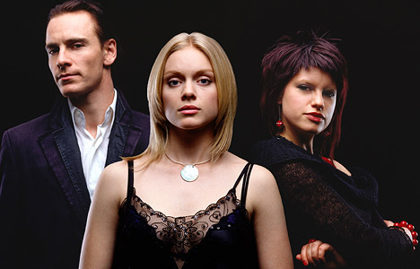 Jemima R with fellow Hex stars Michael Fassbender and Christina Cole