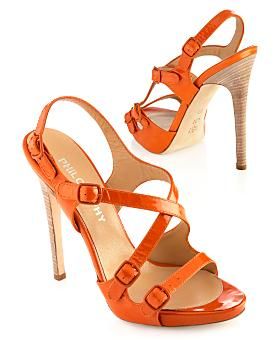Orange Stiletto sandals
