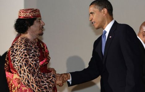 Gaddafi and Obama