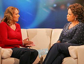 Susan chatting to Oprah